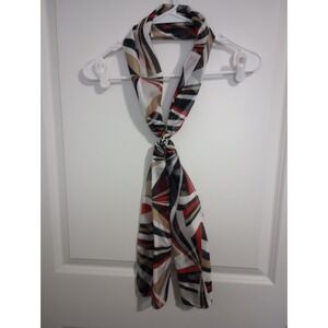 Cejon Accessories Oblong Scarf 13" x 60" Geometric Stripe Sheer Polyester Black